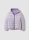 Purple reversible ultralight hooded jacket with zip for girls_5