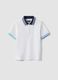 Children's white pure cotton polo regular fit with coloured trims_0