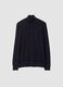 Blue cotton and cashmere blend jumper with collar_0
