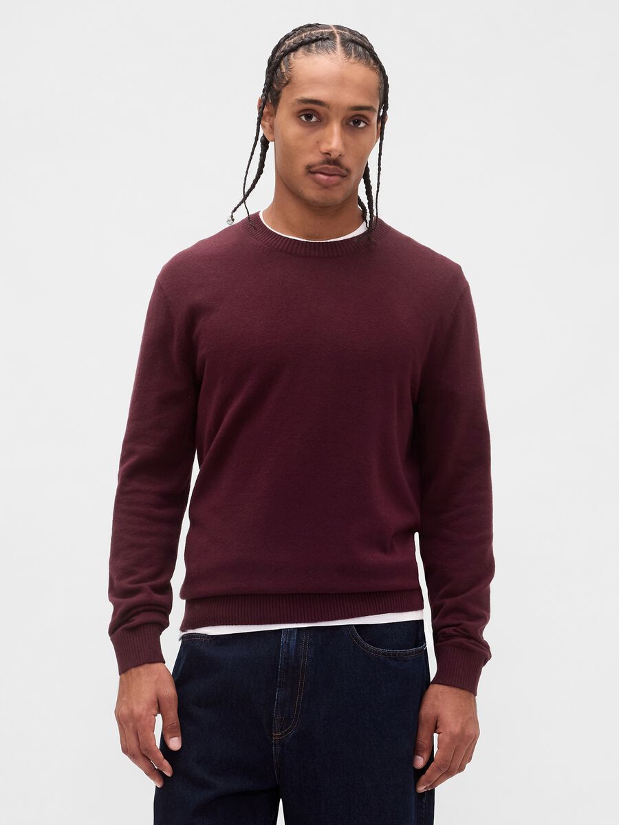 Purple Cotton Blend Sweater_0