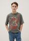 Children's grey pure cotton oversized fit T-shirt with dragon_0