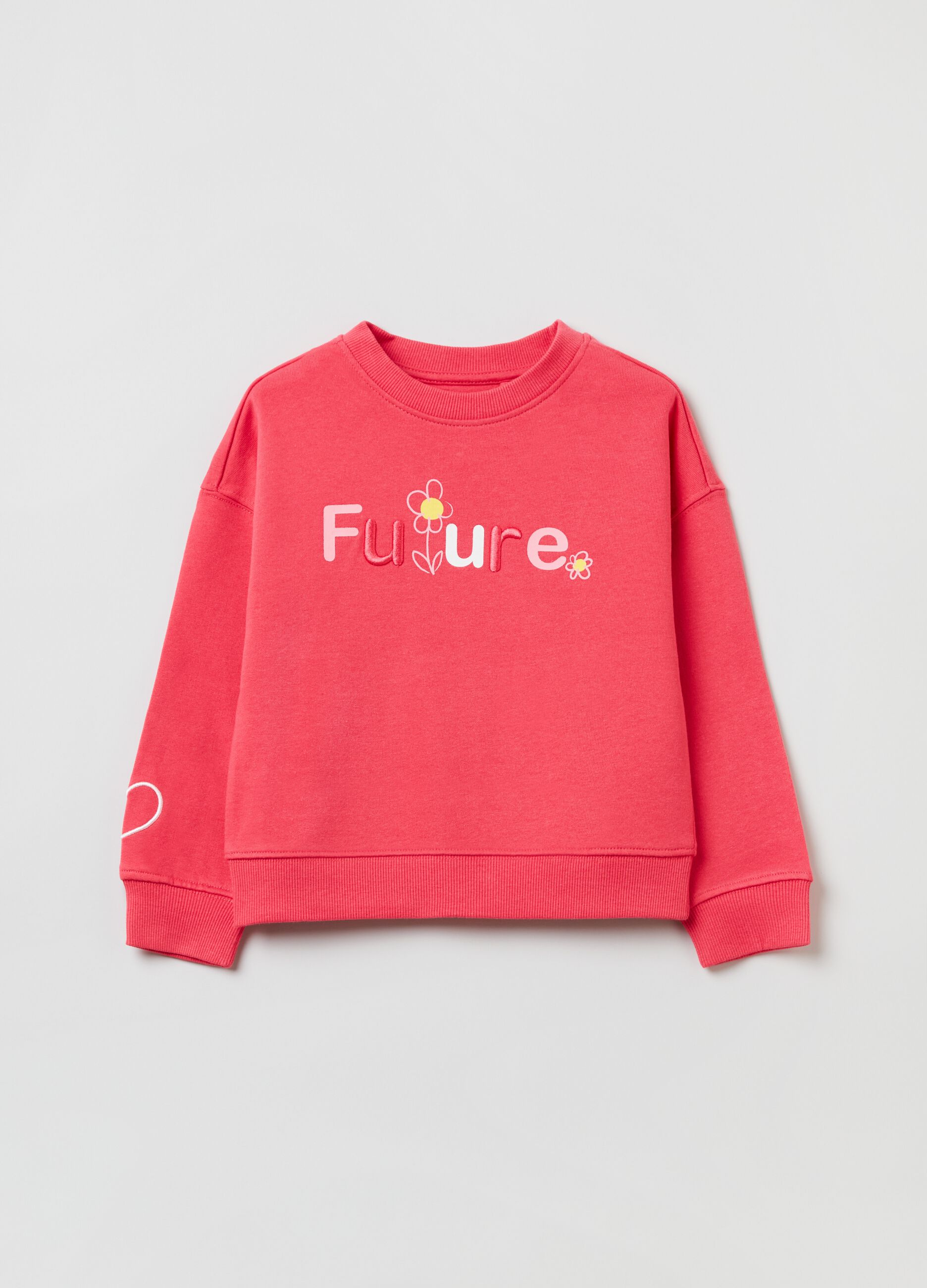 Felpa oversize con ricamo e stampa_0