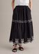 Long blue pure cotton skirt with embroidery_1