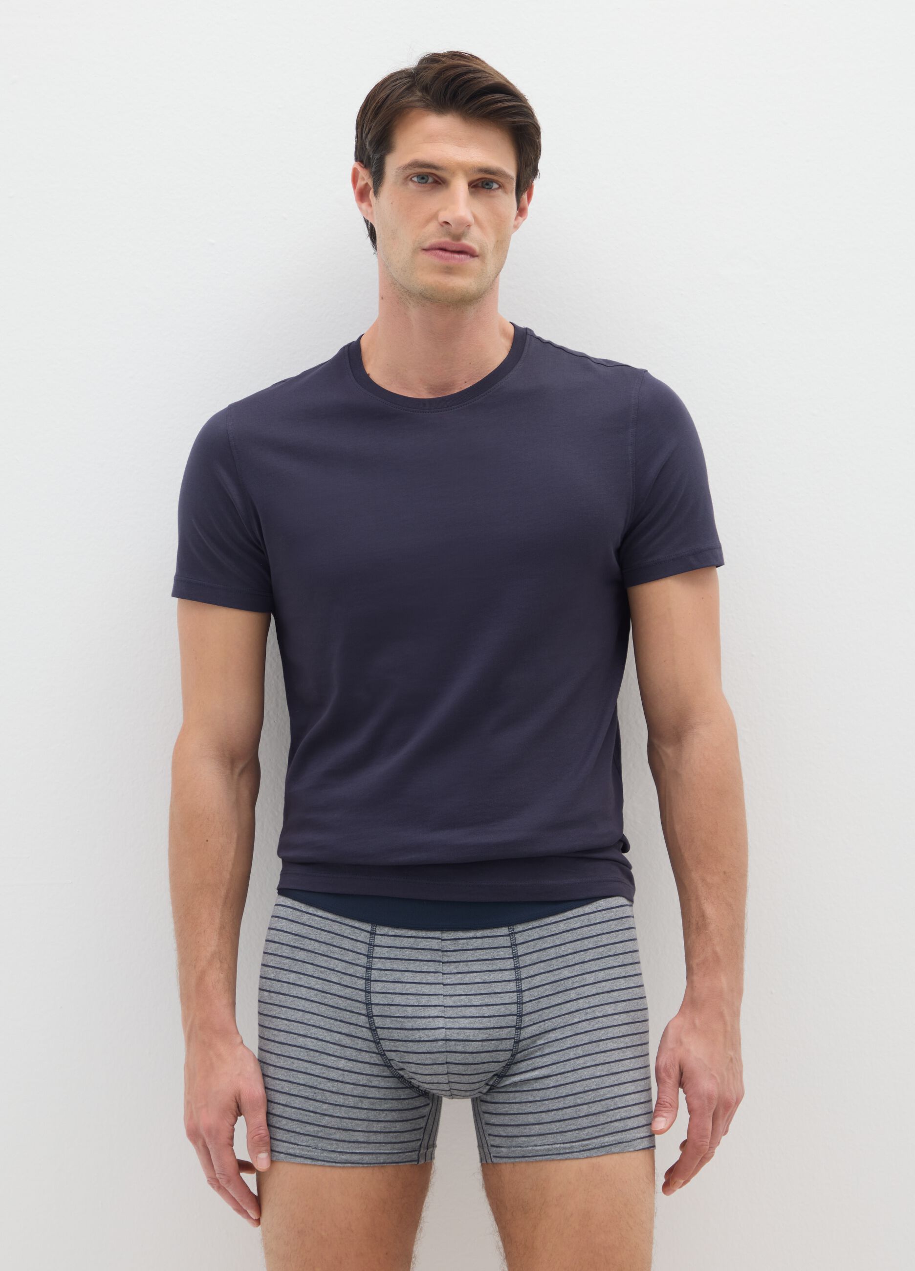 Tripack multicolour stretch cotton boxer shorts regular fit