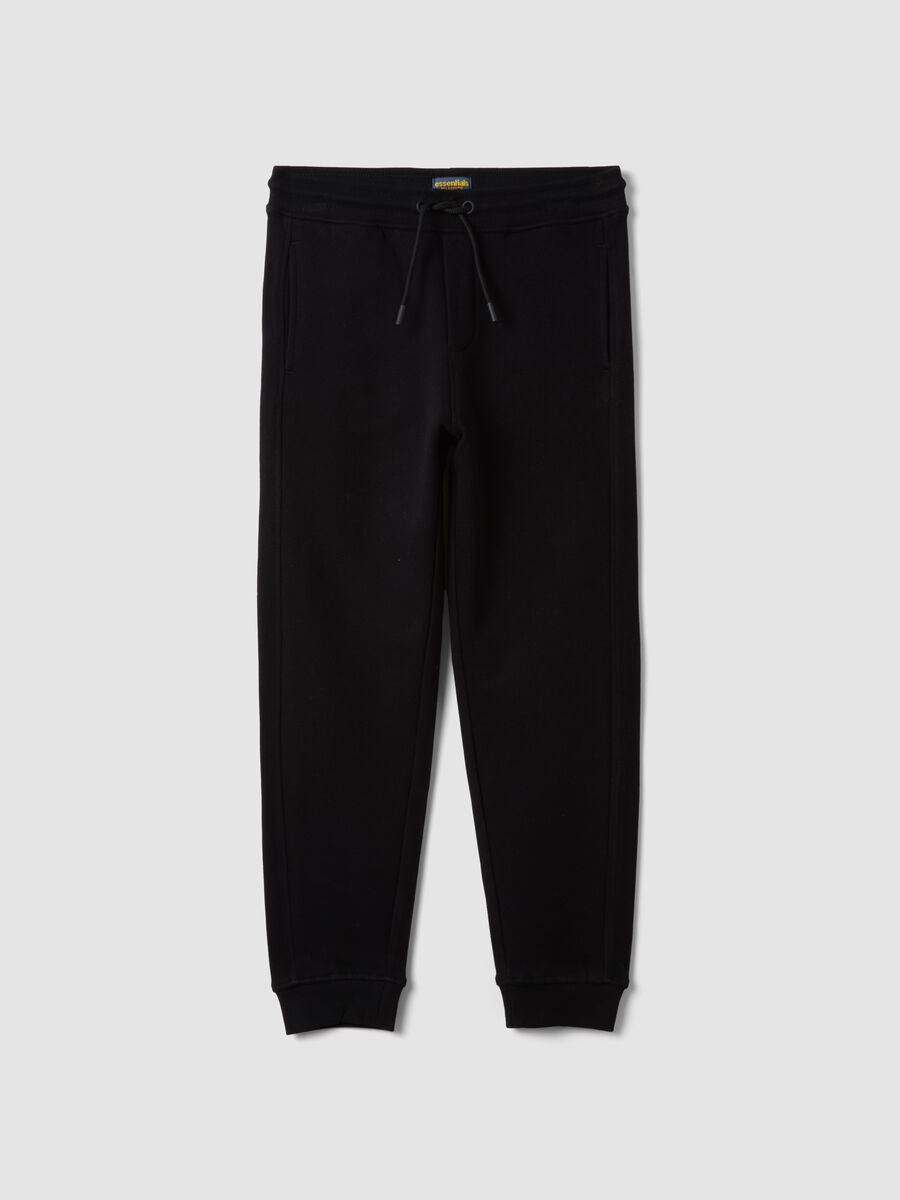Black joggers in pure organic cotton_0