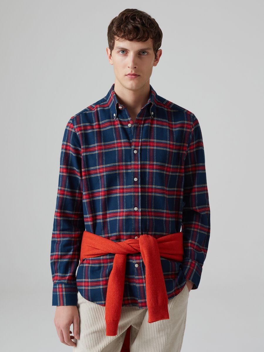 Flannel shirt in check pattern_1