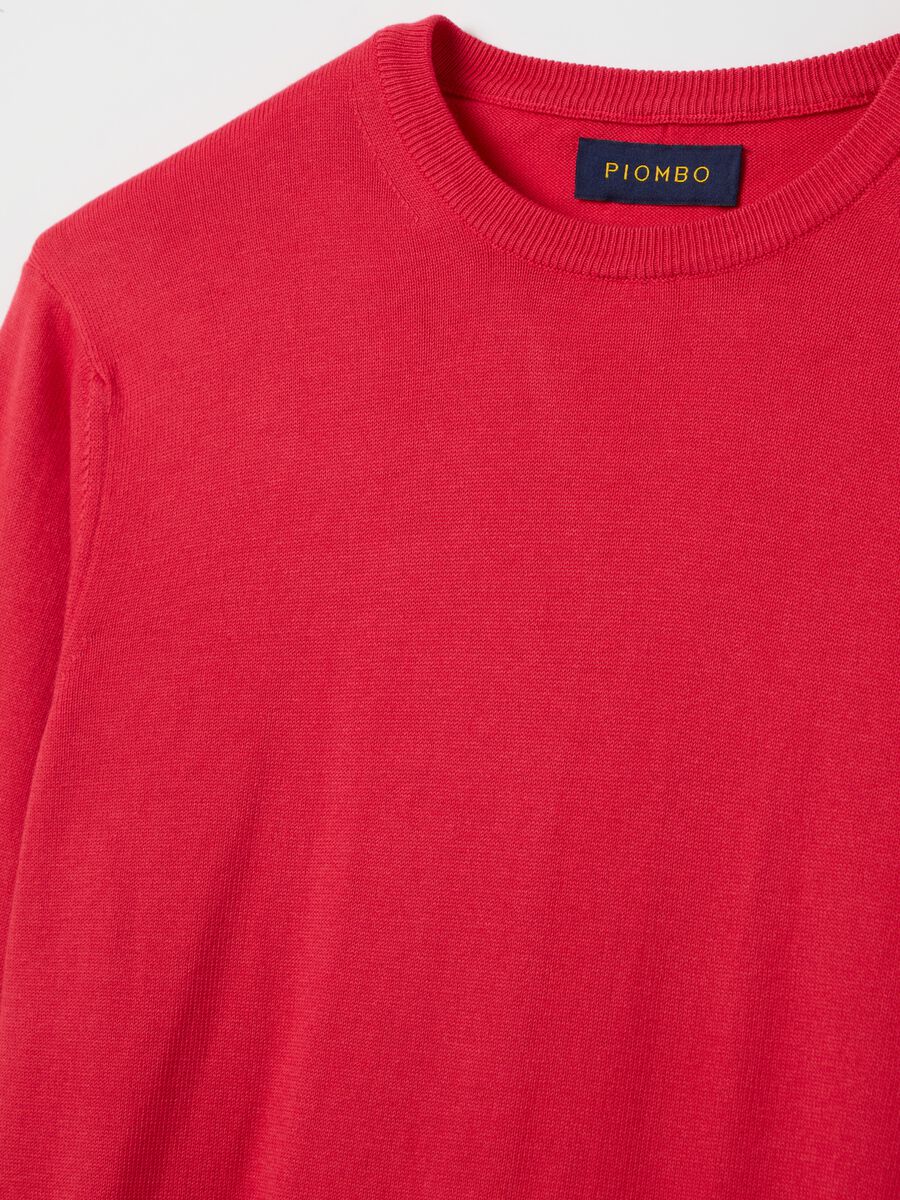 Solid colour pullover with round neck_5