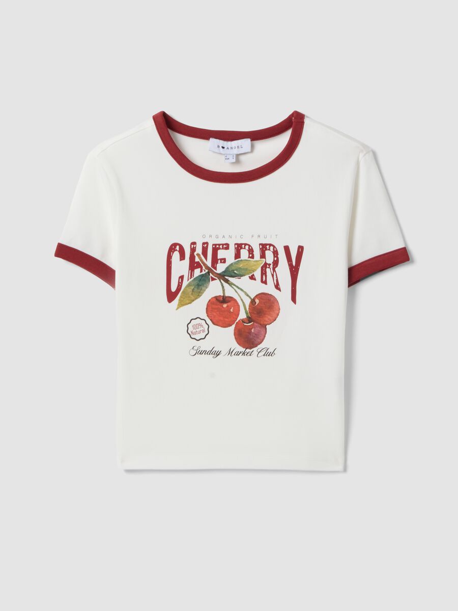 White stretch cotton regular-fit T-shirt with cherry print_4