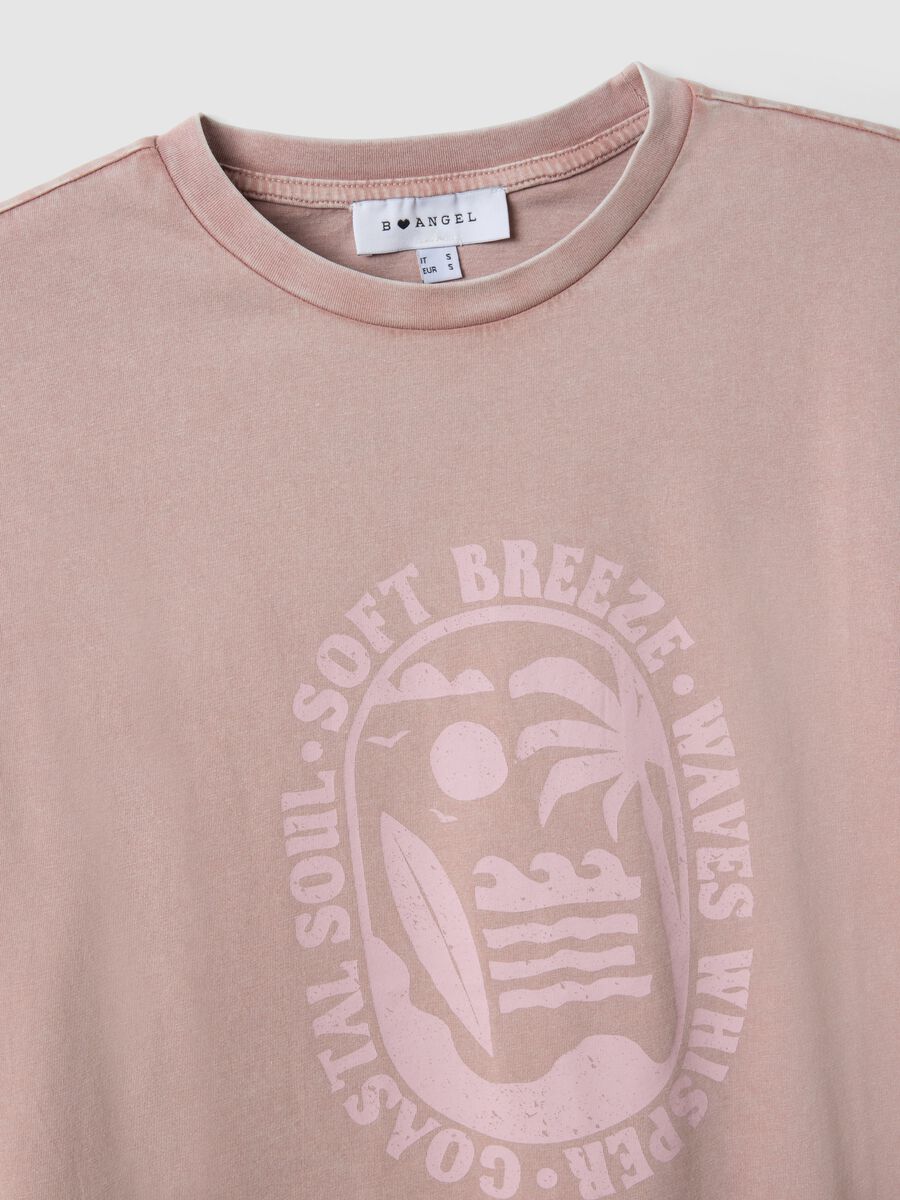 T-shirt in puro cotone rosa relaxed fit con stampa_5