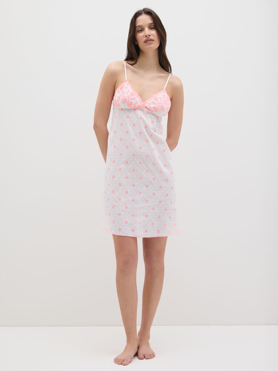 Women's pure cotton dress in multicolour with embroidery_0