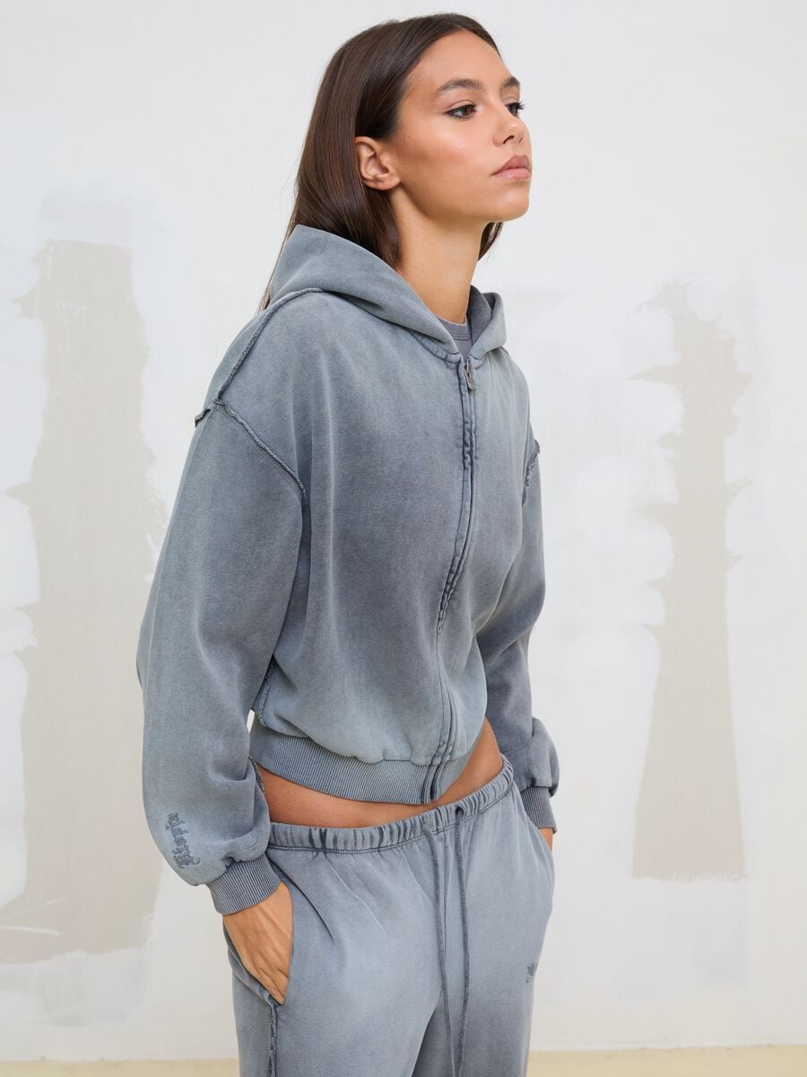 Sunfaded Full-Zip Hoodie Vintage Grey_1