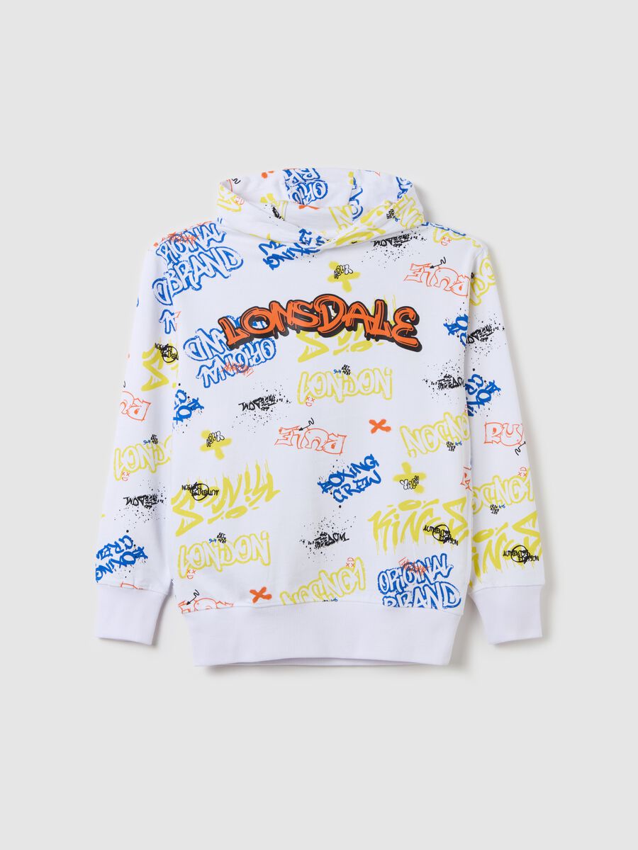 French terry sweatshirt with hood and logo print_3