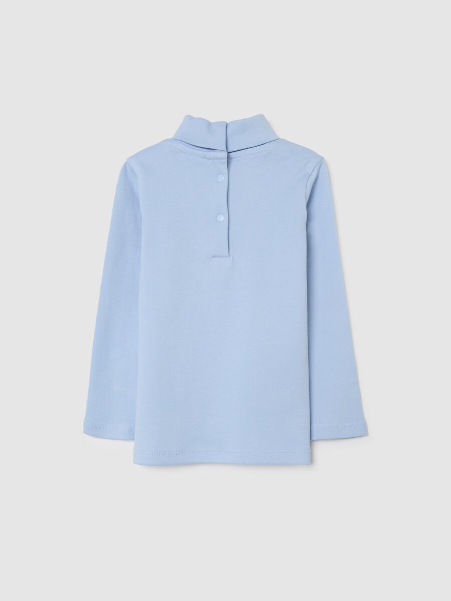 Maglietta da bimba in puro cotone azzurra regular fit con stampa_1