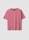 Pink crew-neck T-shirt in stretch cotton-modal blend, regular fit_0