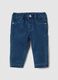 Pantaloni in misto cotone elasticizzato blu da neonato regular fit_0