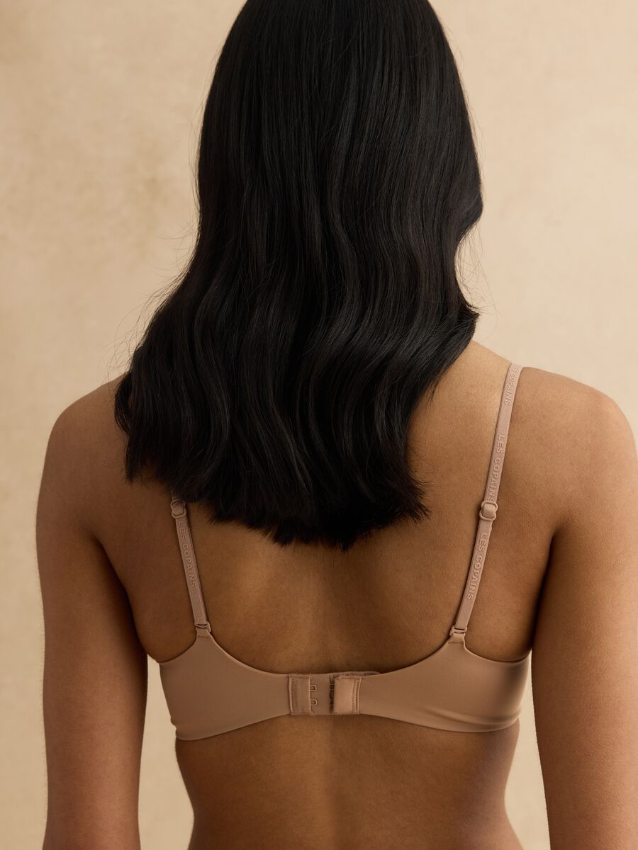 Beige full coverage bra with padded cups_2