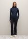 Blue fitted zip funnel-neck sport sweatshirt_1