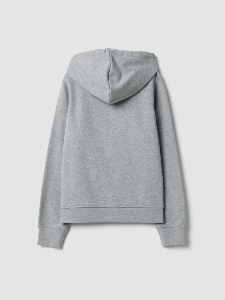 Grey cotton-blend hoodie with crew neck_2