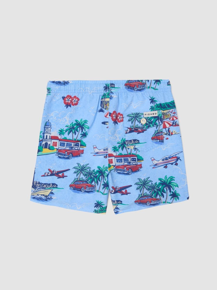 Boxer mare azzurro con stampa tropicale_1