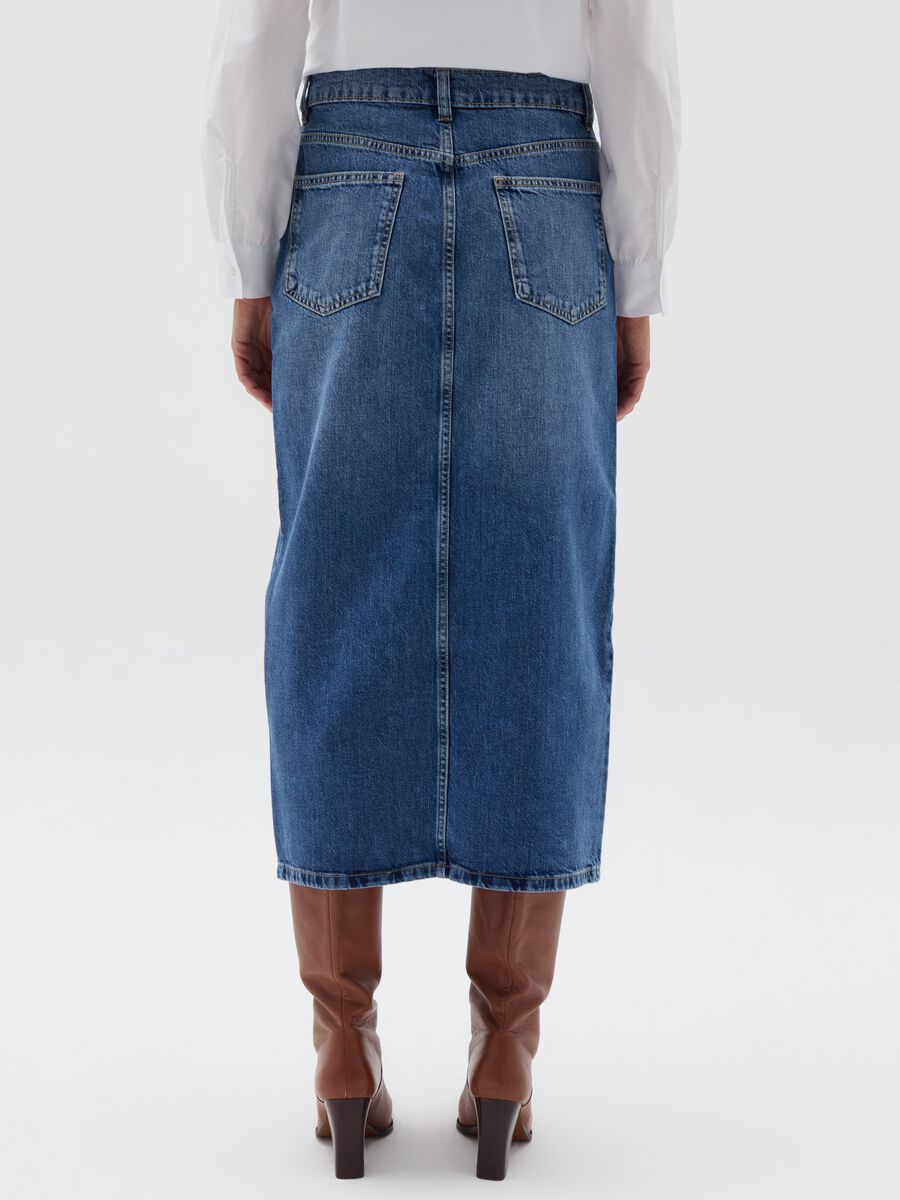 Midi pencil skirt in denim_2