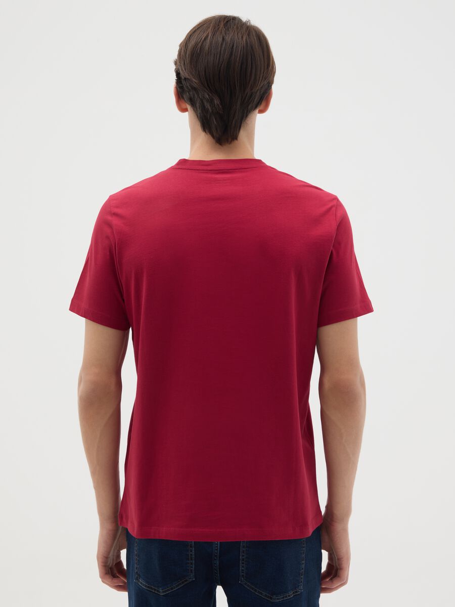 Men's red pure cotton t-shirt_3