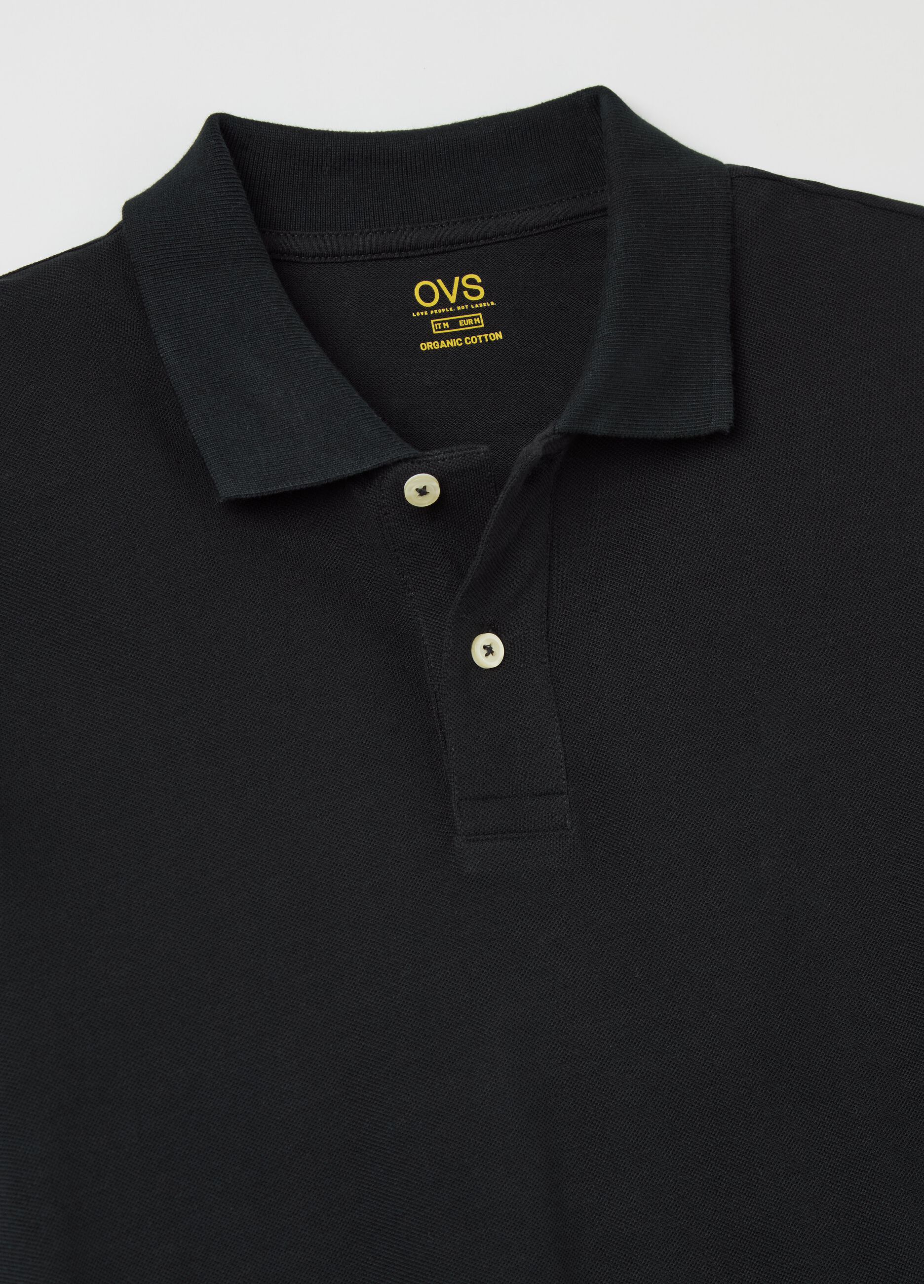 Long-sleeved polo shirt in organic cotton