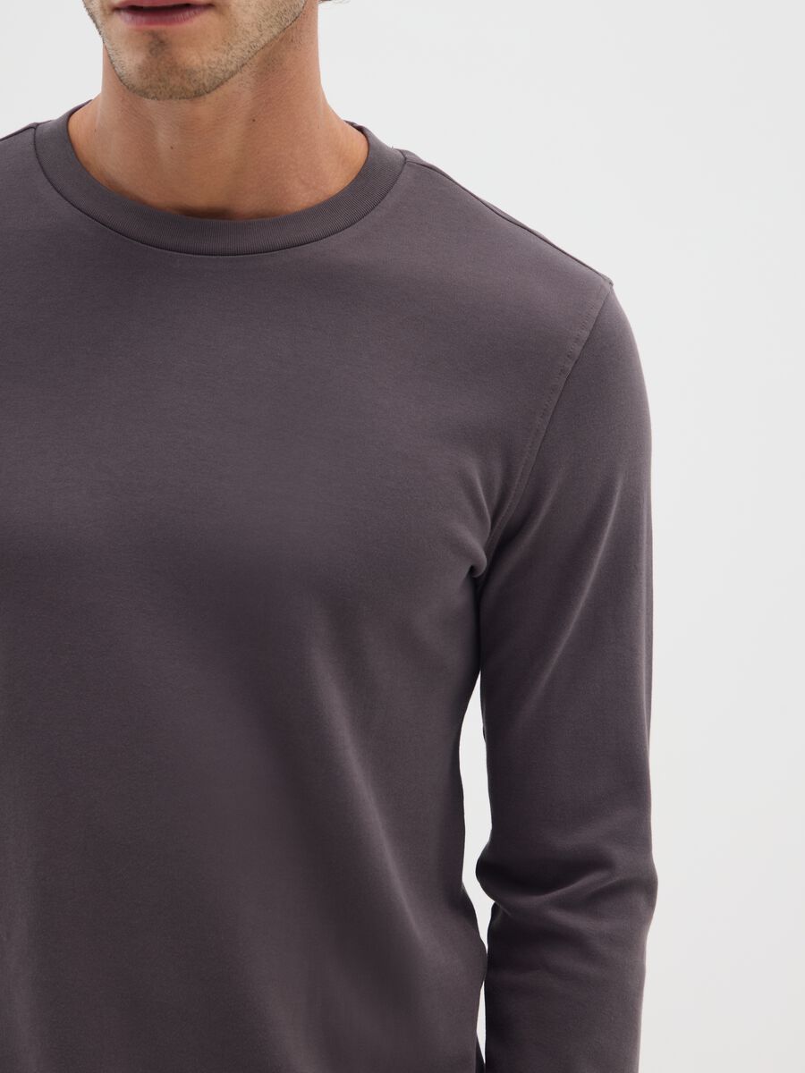 Regular fit brown pure cotton t-shirt_3