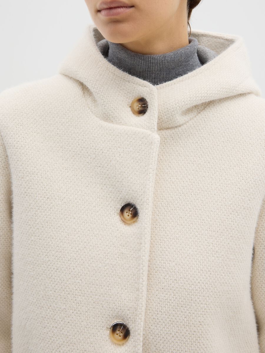 Cappotto in misto viscosa bianco regular fit_3