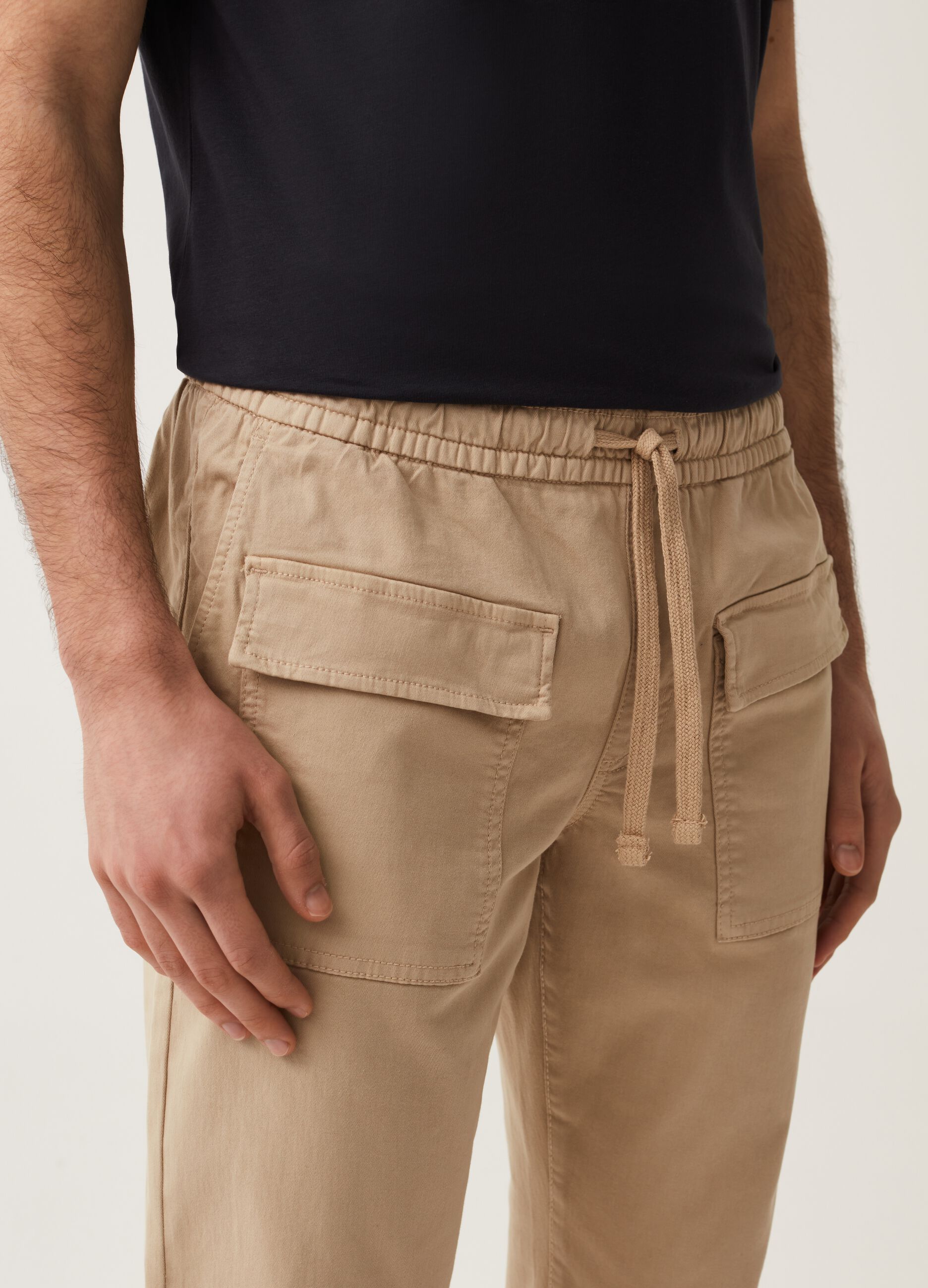 Joggers cargo in cotone stretch_3