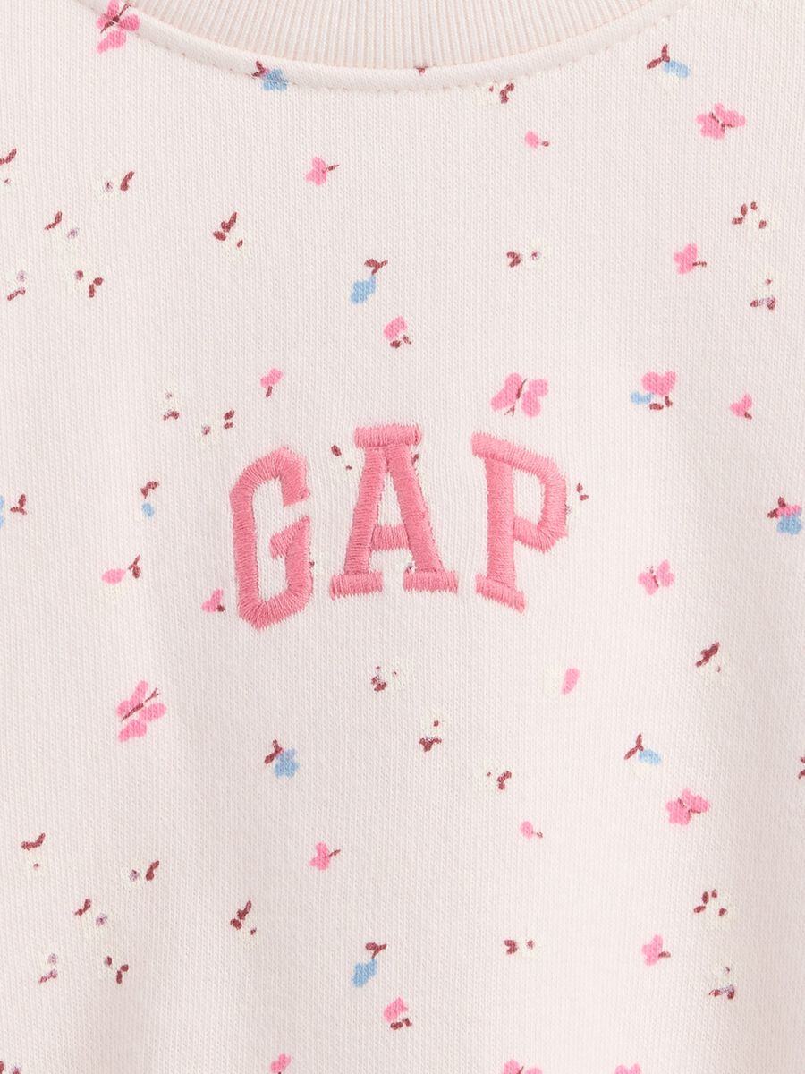 Pink cotton bodysuit with flowers_2