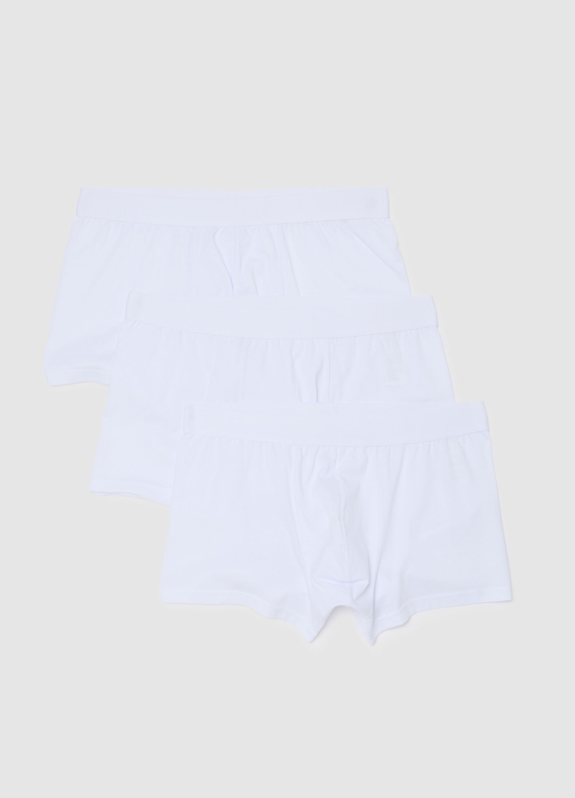 Tripack of white pure cotton boxers regular fit