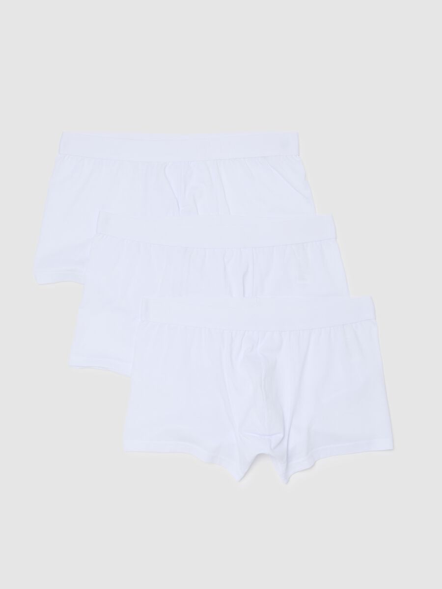 Tripack di boxer in puro cotone bianchi regular fit_0