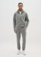 Regular fit grey hoodie with zip_1