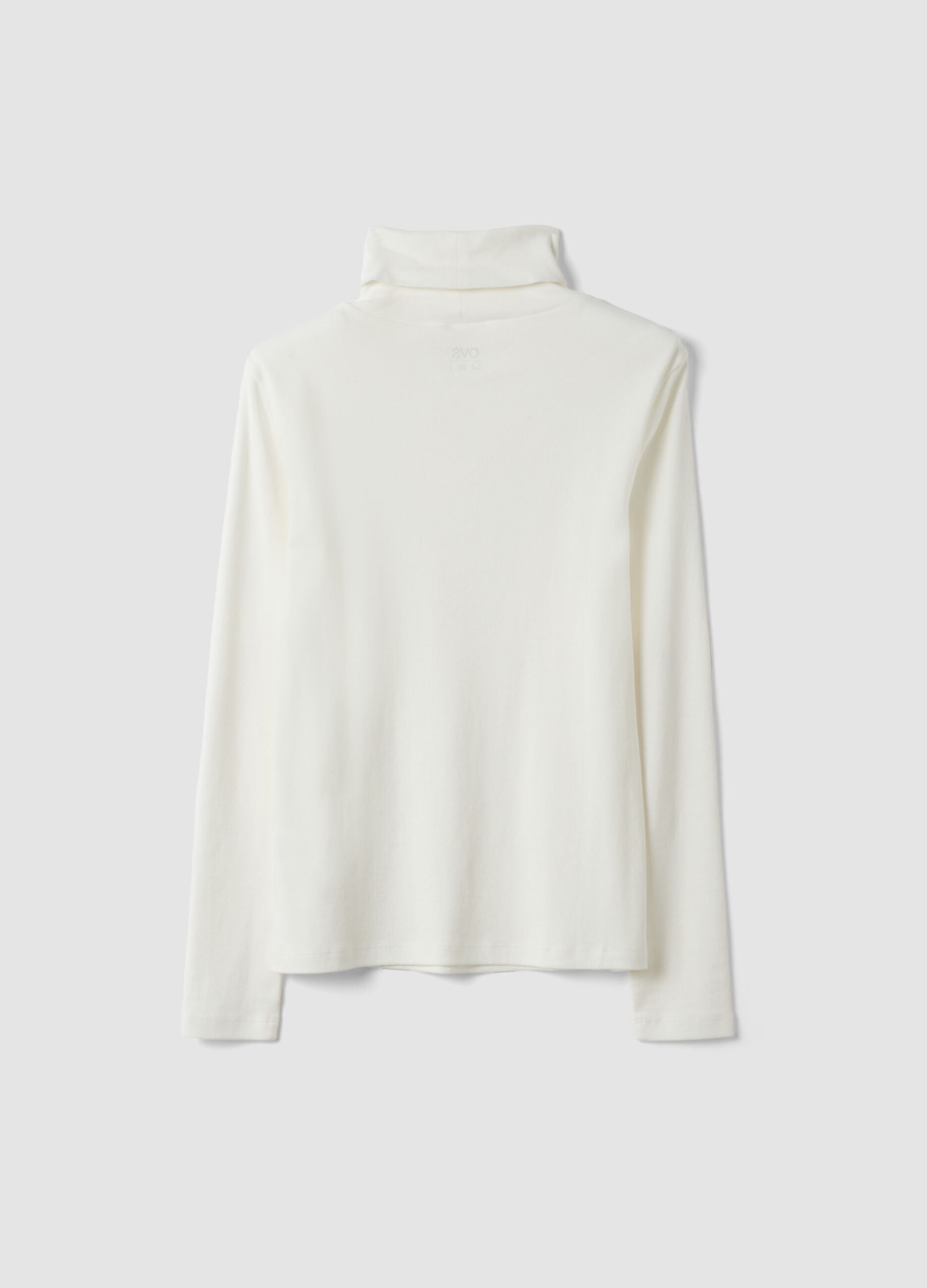 White pure cotton crew-neck T-shirt