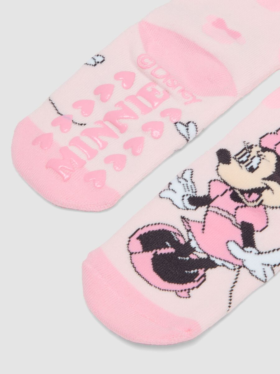 Bipack calze antiscivolo rosa in cotone organico elasticizzato con stampa Minnie_2