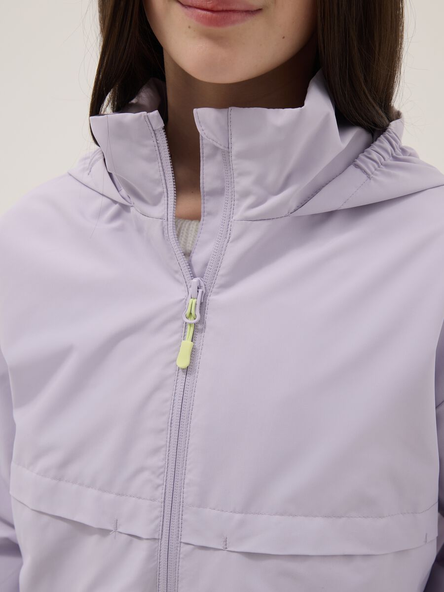 Giacca viola con cappuccio da ragazza regular fit_2