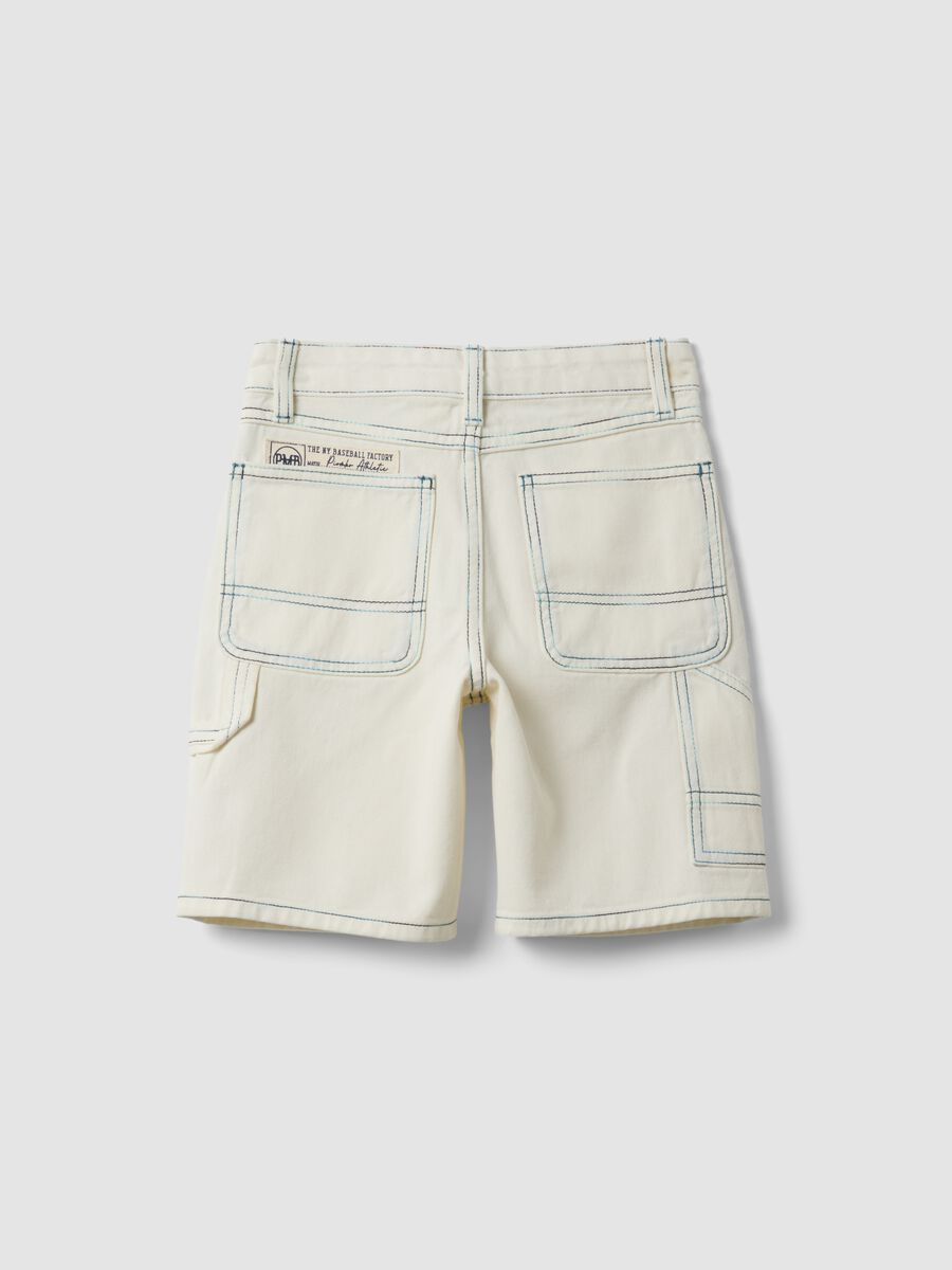 Shorts beige in puro cotone_4
