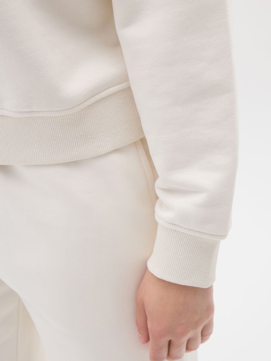 White cotton blend sweatshirt regular fit_3