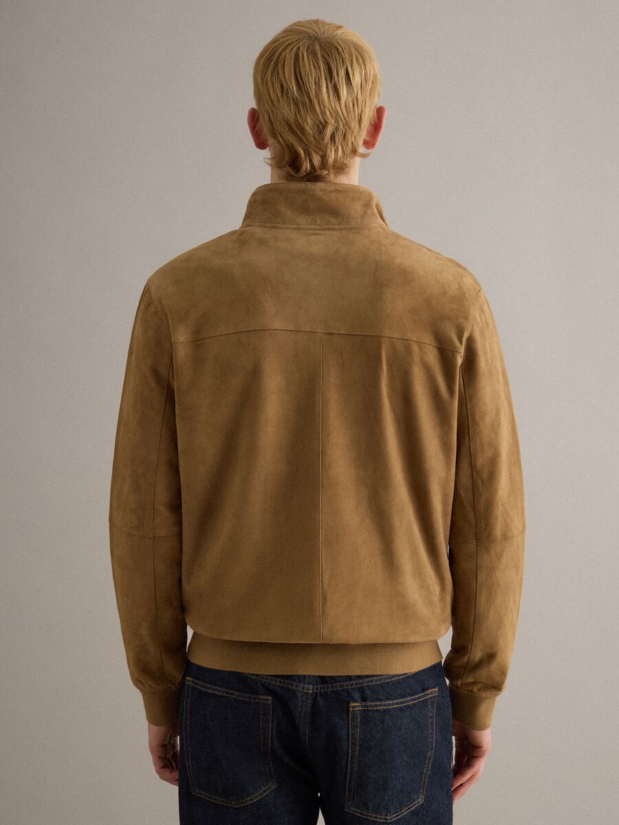 Giacca in vera pelle beige regular fit con zip_3