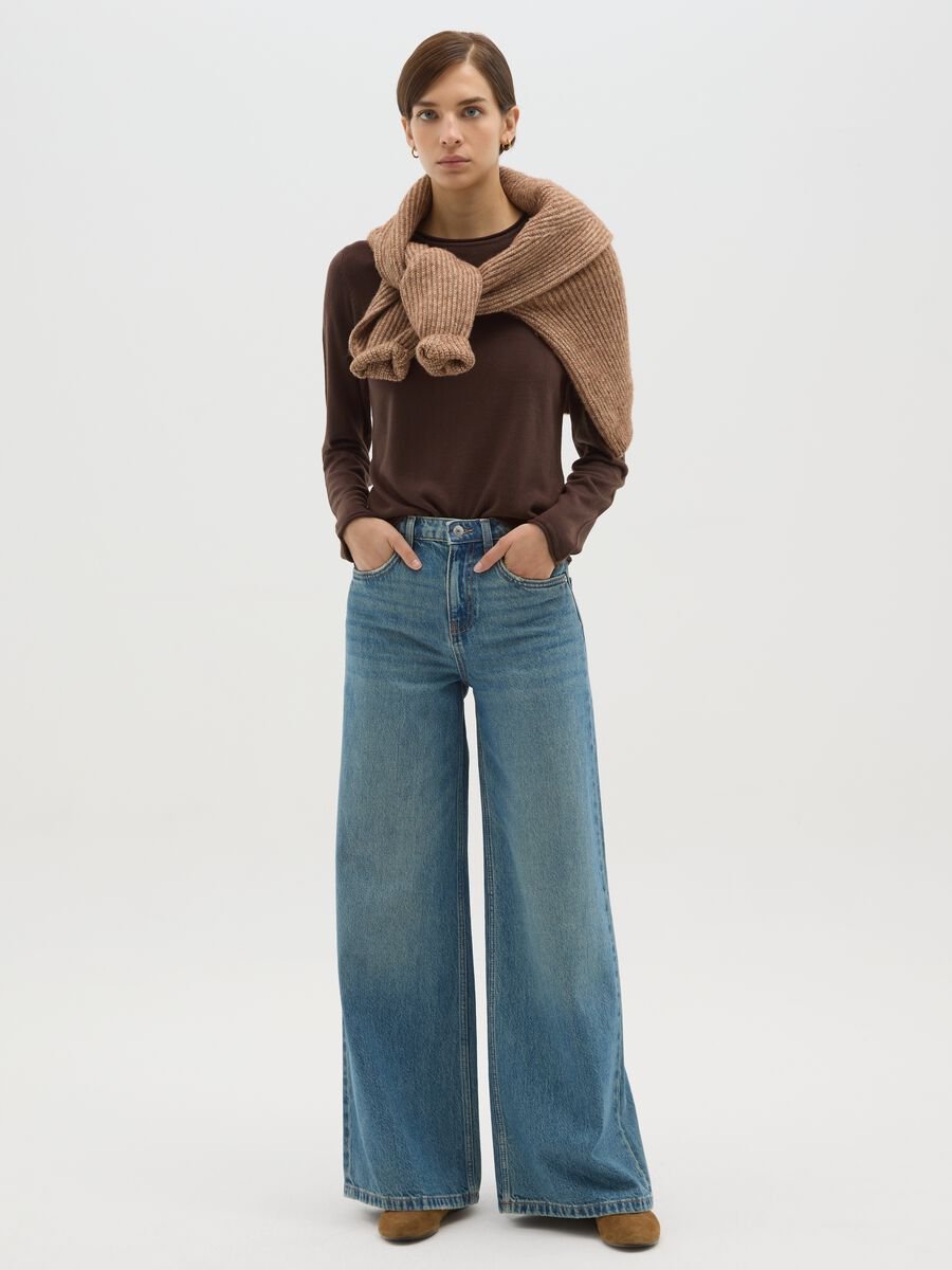 Maglione marrone girocollo_1