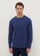 Blue crew neck long sleeve pyjama in pure cotton regular fit_1