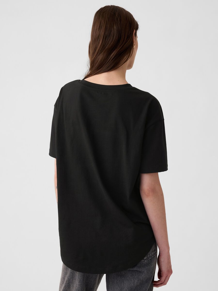 Black cotton short-sleeve T-shirt_1