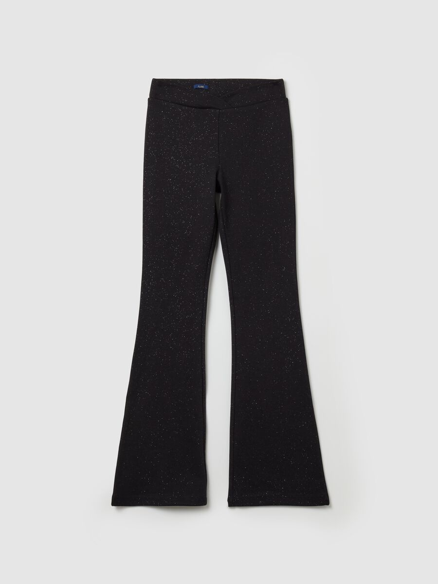 Leggings flare fit con lurex_0
