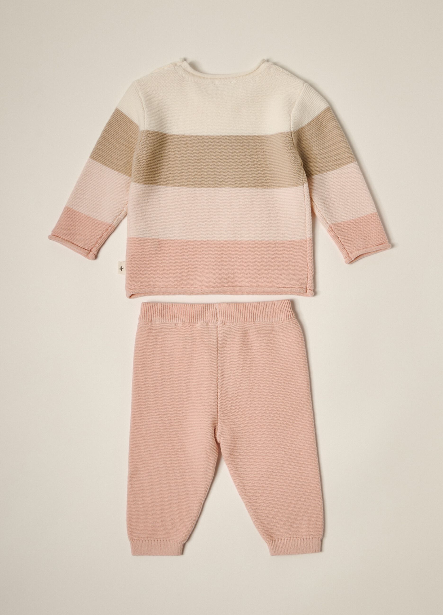IANA newborn girl knit set in 100% cotton