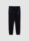 Black cotton blend sports trousers regular fit_4