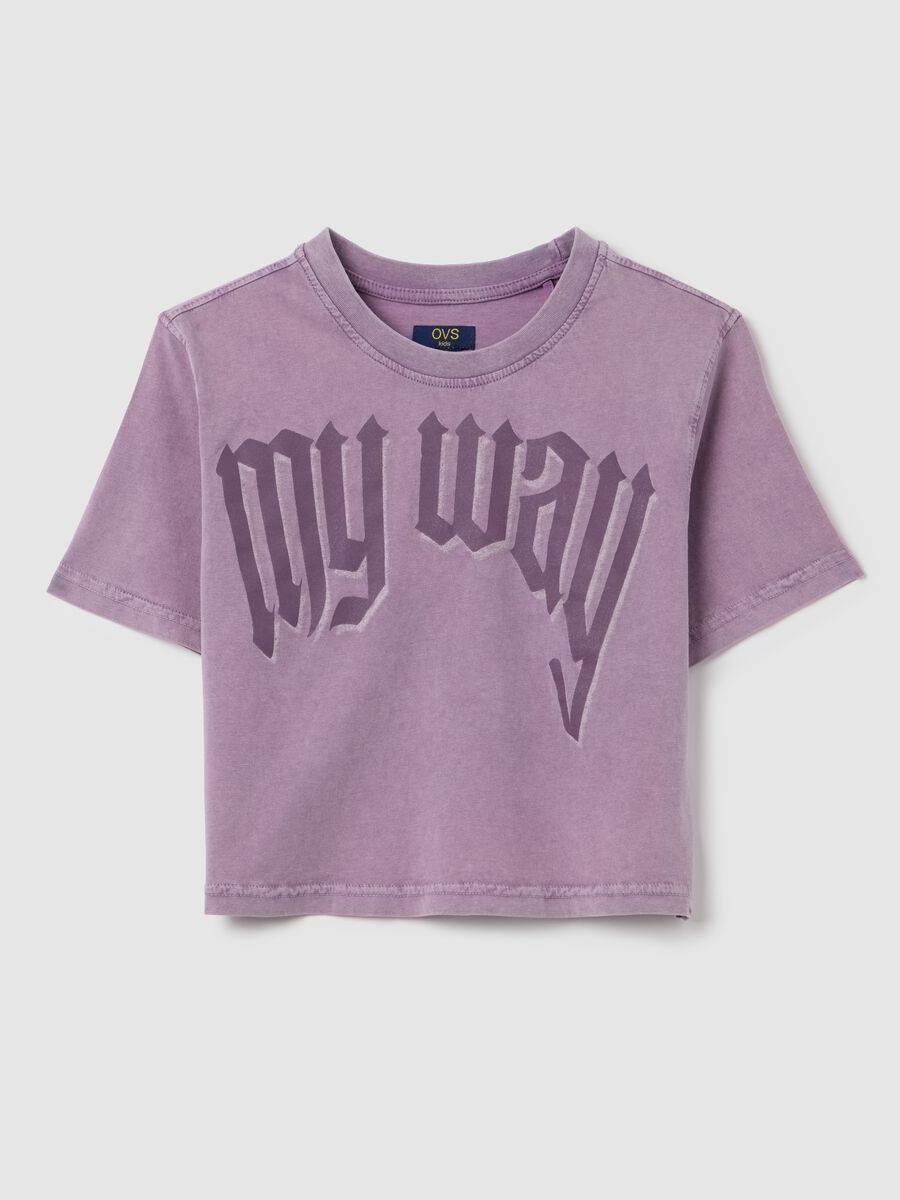 Boxy purple t-shirt in pure cotton_3
