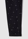 Girls' Black Stretch Cotton Skinny Fit Leggings with Stars_3