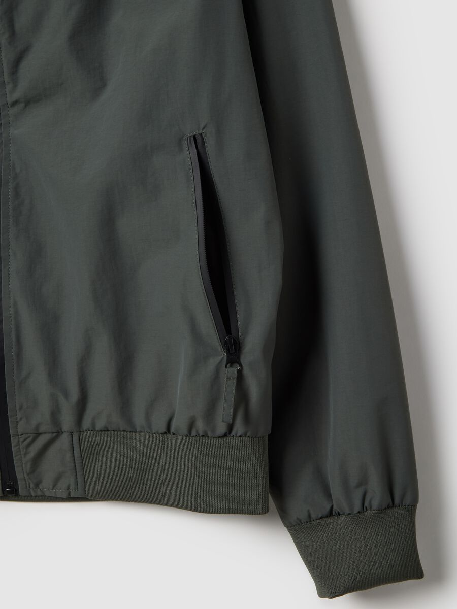 Giacca bomber verde regular fit con zip_5