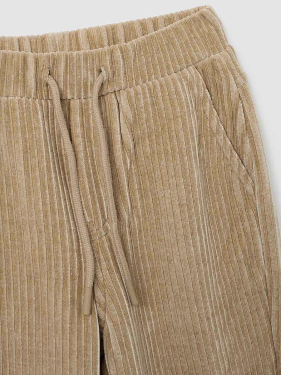 Beige Stretch Fabric Trousers_2