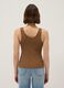 Brown Stretch Cotton Regular Fit Vest_2